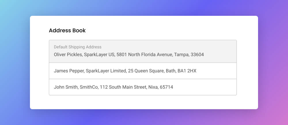 SparkLayer customer account Area