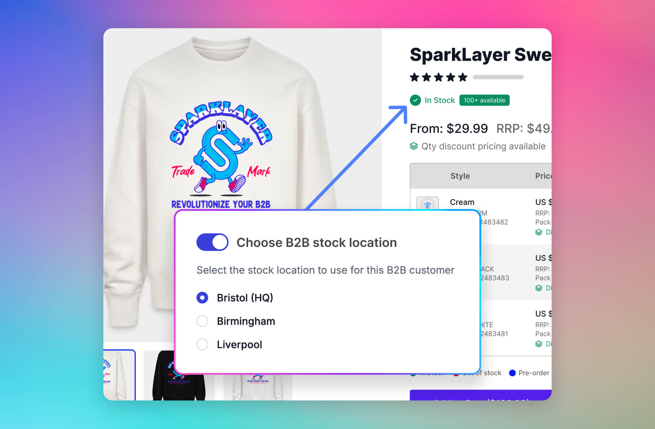 SparkLayer Inventory Locations Support