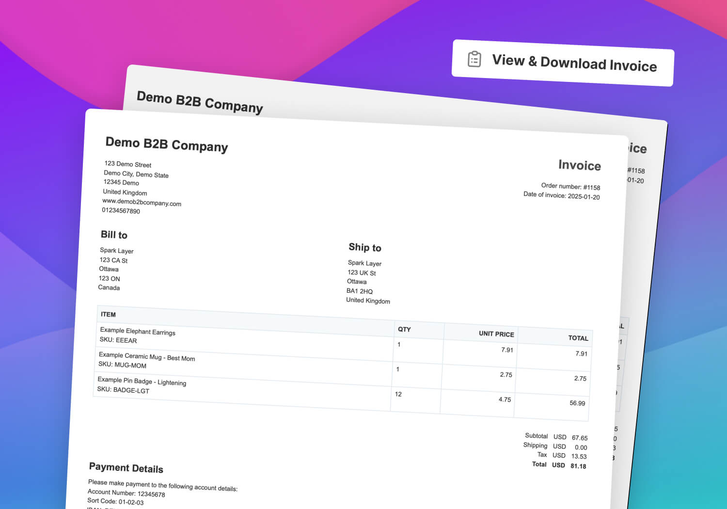 SparkLayer launches new invoicing tool, making it simple for businesses to manage their online B2B invoicing