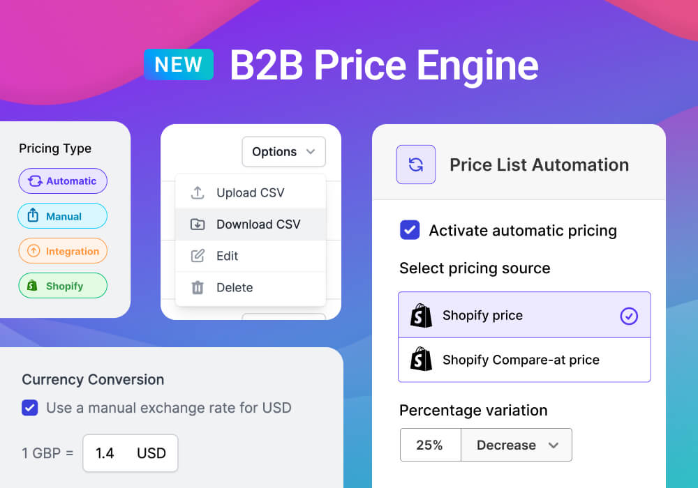 SparkLayer launches new B2B Price Engine, giving merchants powerful ways to automate their B2B pricing