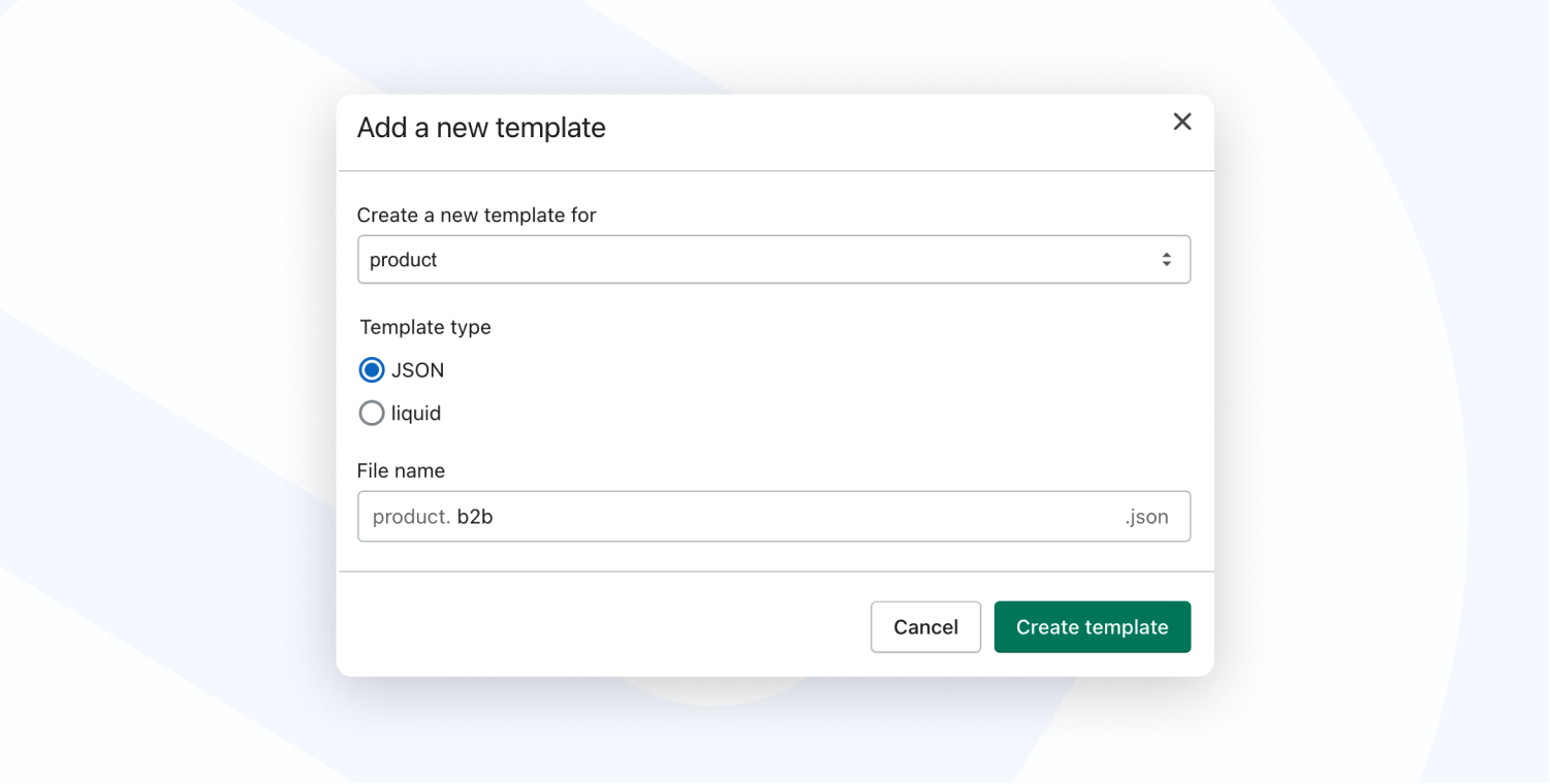 Shopify B2B Product template