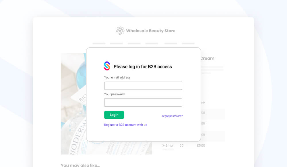 Shopify B2B Login page